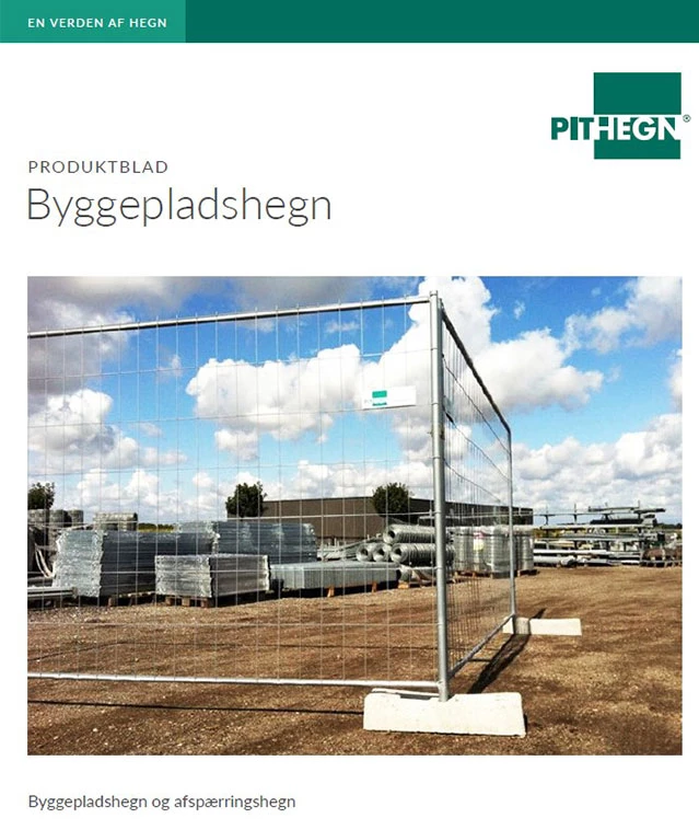 Byggepladshegn - produktblad PIT HEGN