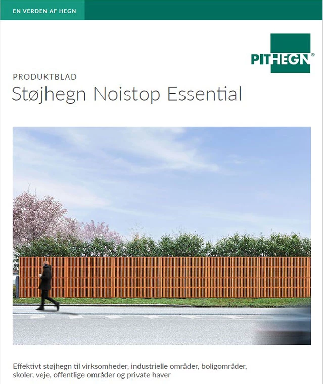 Støjhegn Noistop Essential - produktblad PIT HEGN