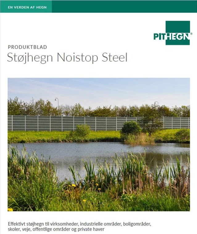 Støjhegn Noistop Steel - produktblad PIT HEGN